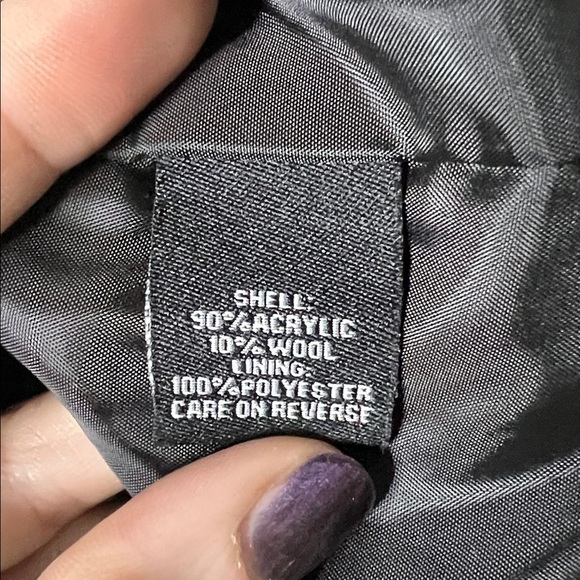 Briggs New York Black Textured Pea Coat - size 16 - Picture 8 of 10